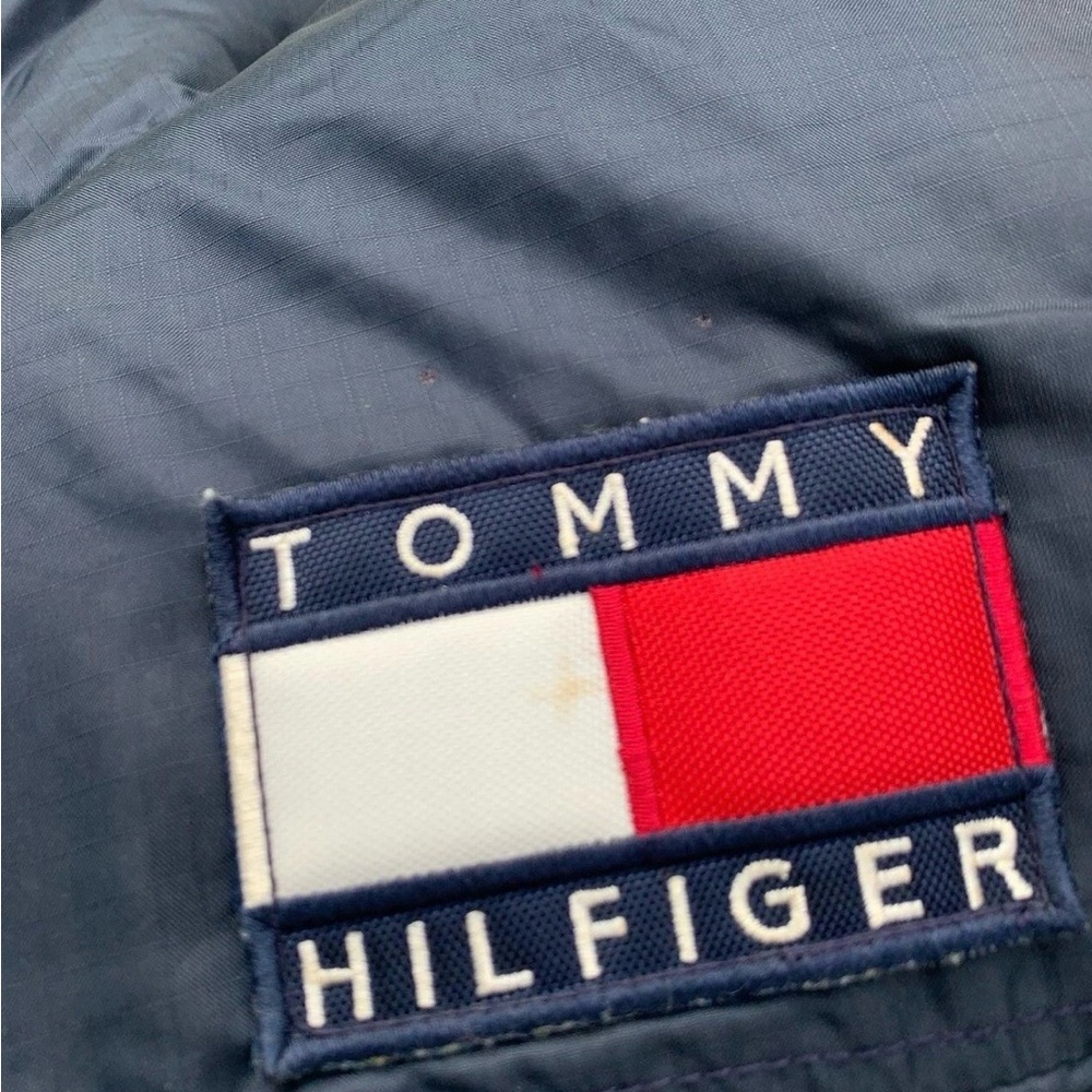 Vintage logo Tommy Hilfiger Navy, Yellow & Cream Colorblock Utility Vest Sz xl - Picture 5 of 5